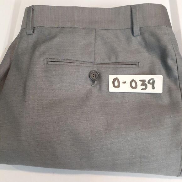 Berragamo Elegant Mens Sz 40/28 Gray 100% Wool Flat Front Dress Pants Slacks - Picture 9 of 9